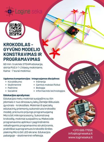 Krokodilas – gyvūno modelio konstravimas ir programavimas - Loginė seka